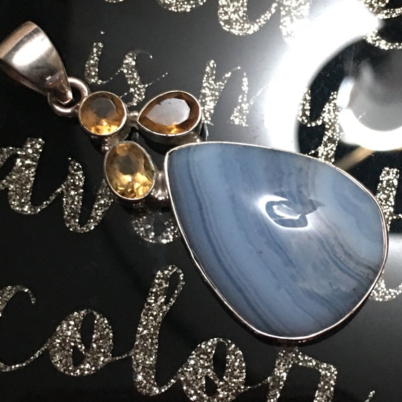 Sterling Silver Natural Stone Pendant - Picture 5 of 8